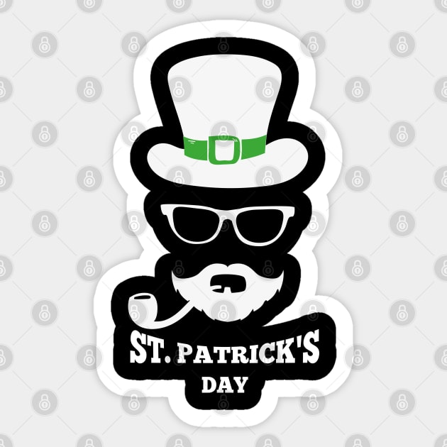 Leprechaun Hipster Saint Patricks Day Humor Sticker by creative